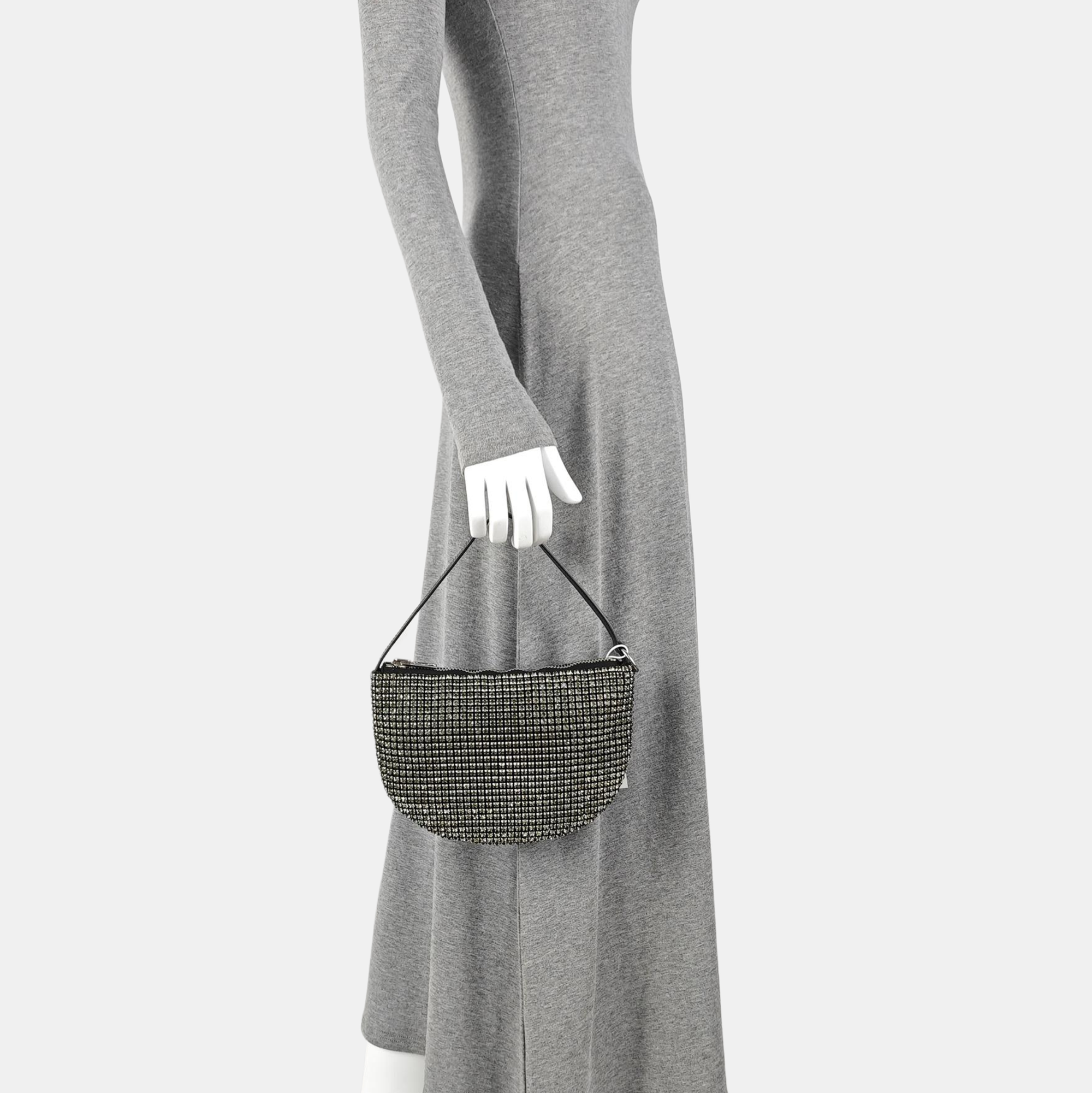 Lab-Grown Diamond Top Handle Bag Black