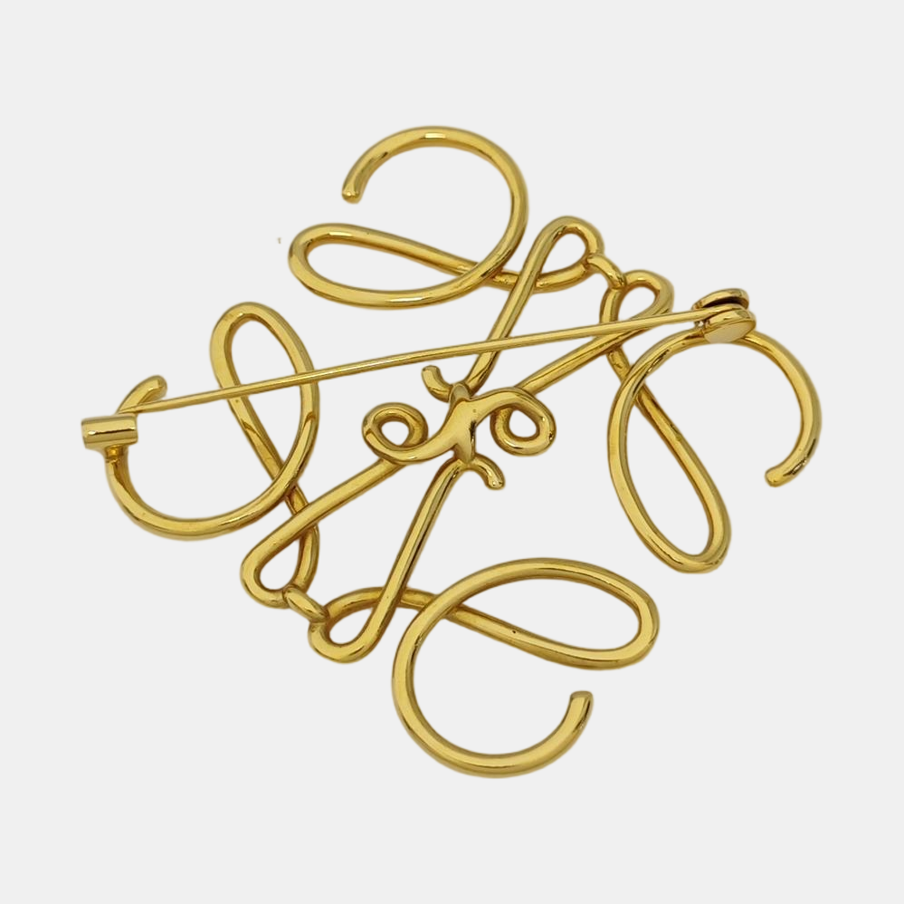 Anagram Metal Gold Brooch