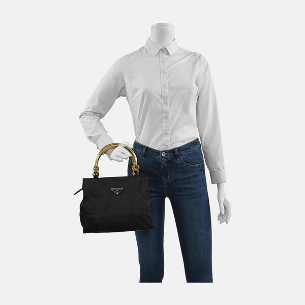 Bolso bandolera de nailon, nailon negro