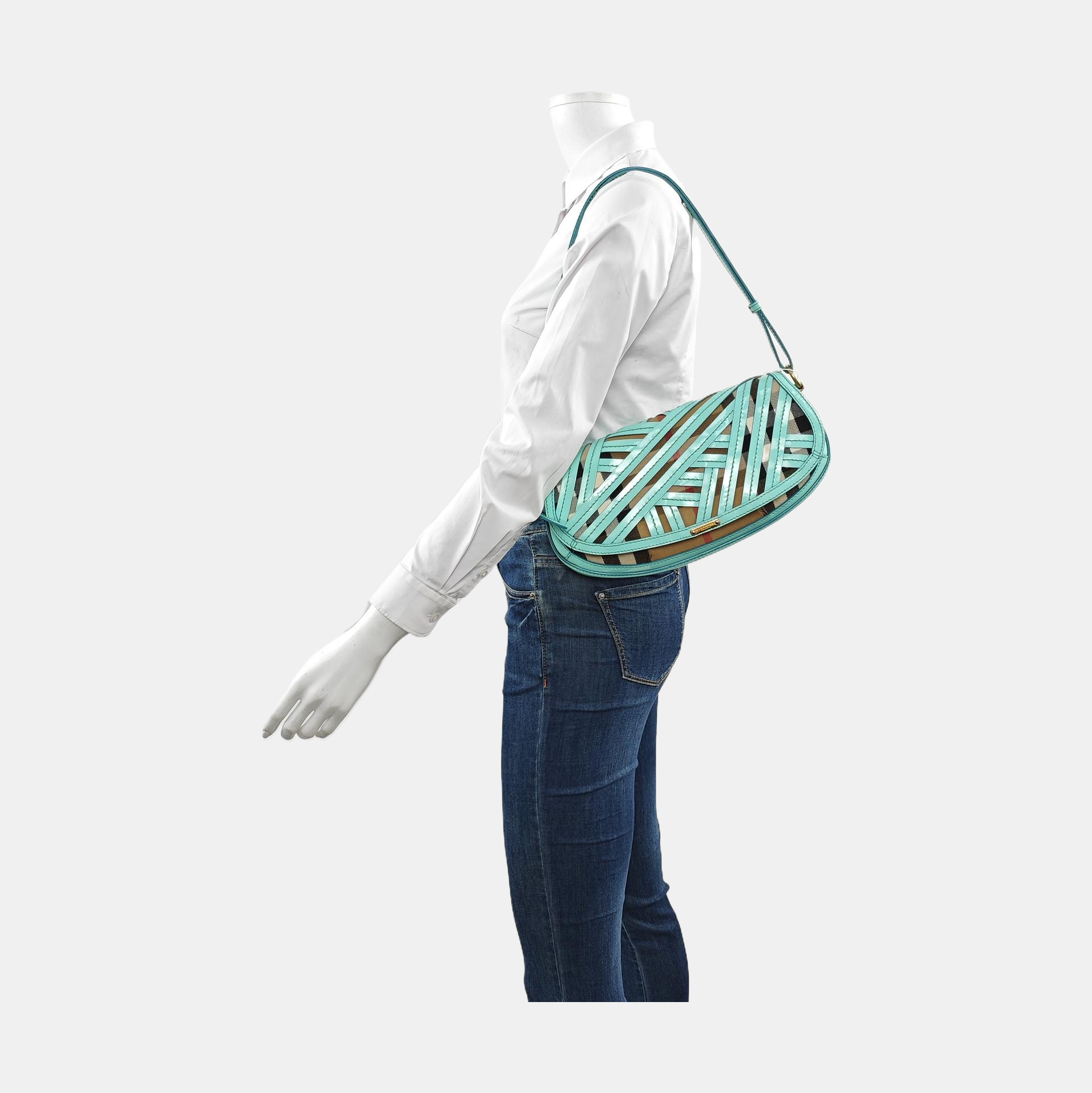 Henley Quilted Calfskin Blue