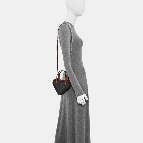 Coated Canvas Shoulder Bag Brown