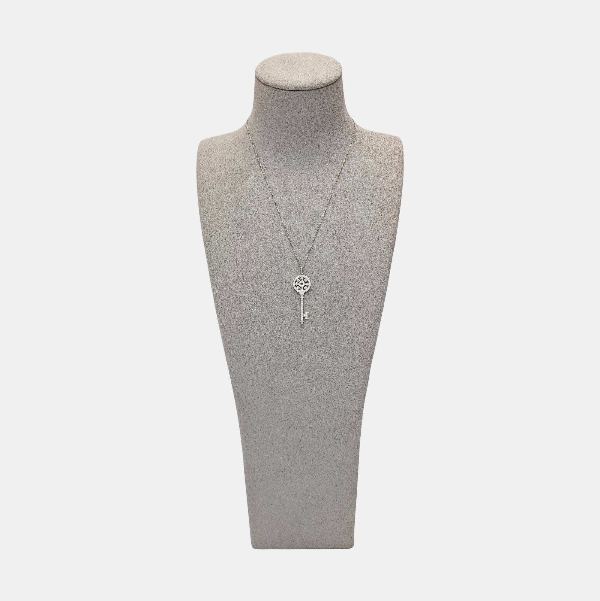 Tiffany Keys 18k White Gold Silver Necklace