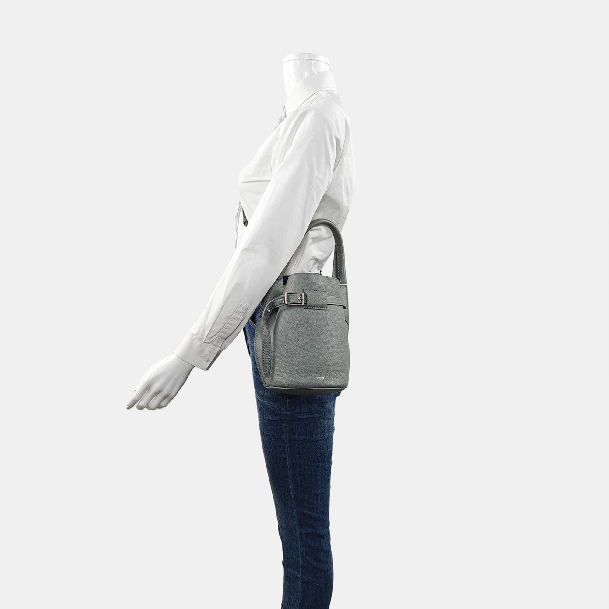 Authenticated pre-owned  BIG BAG Nano Calfskin Gray - Bucket Bag at Looply