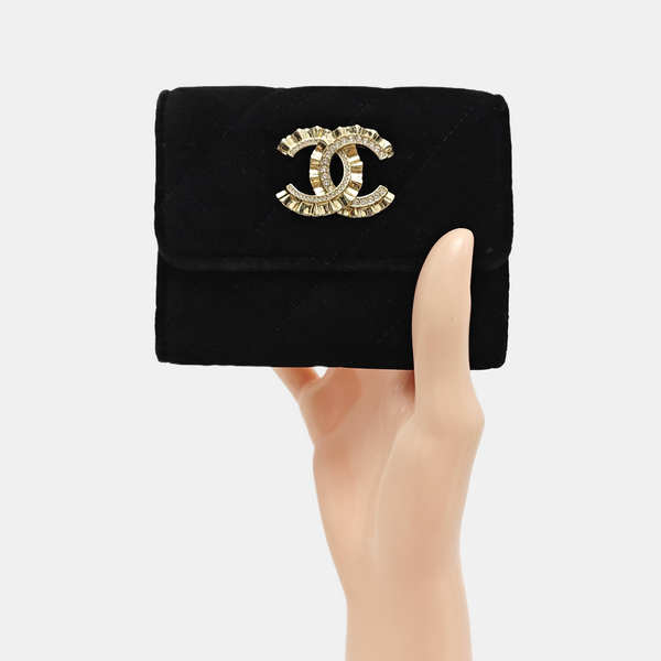 Velvet Card Holder Black