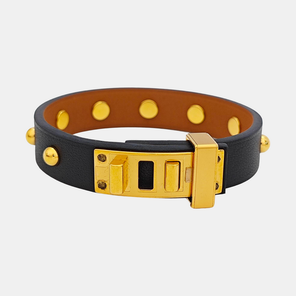 Leather Black Bangle