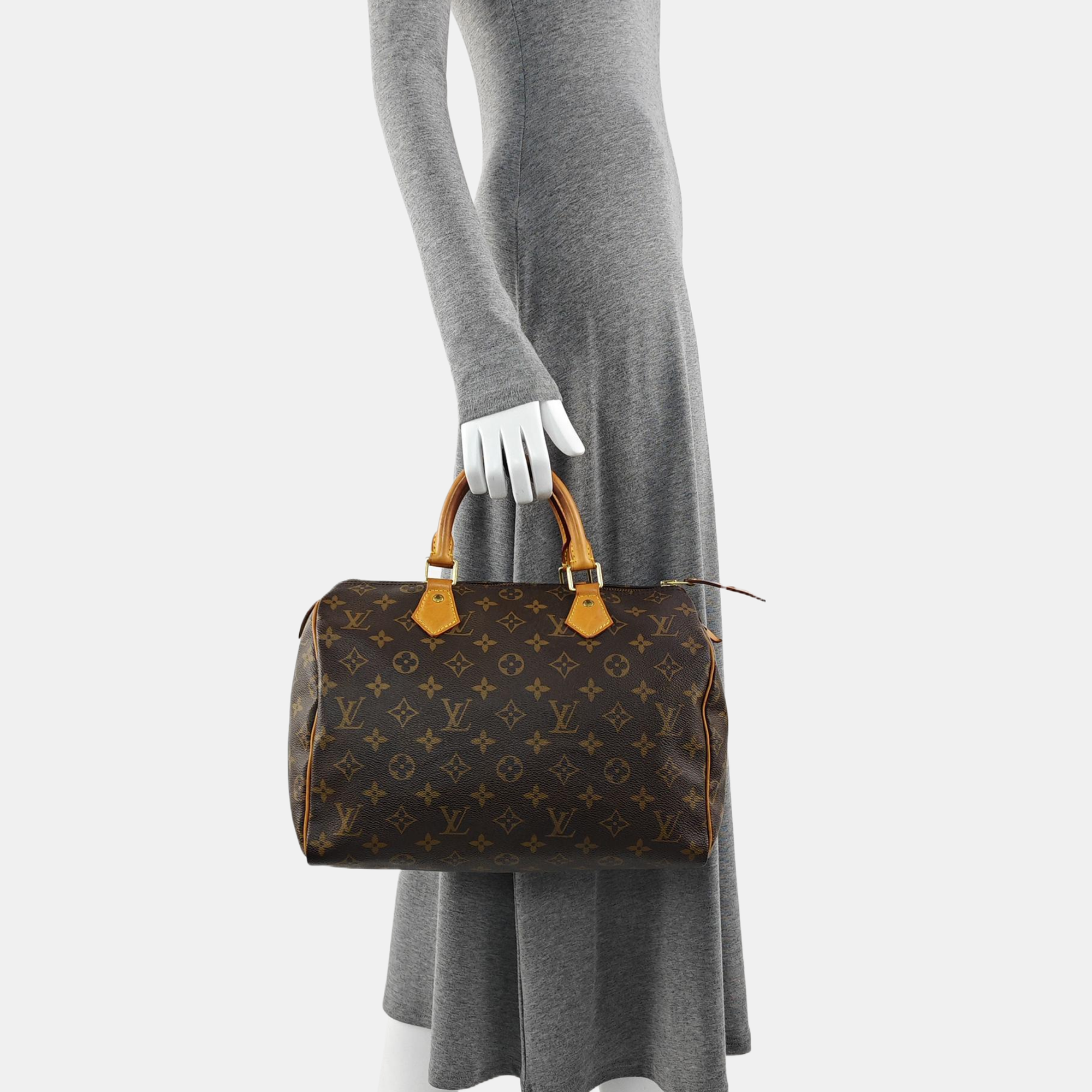SPEEDY 30 Monogram Coated Canvas Brown