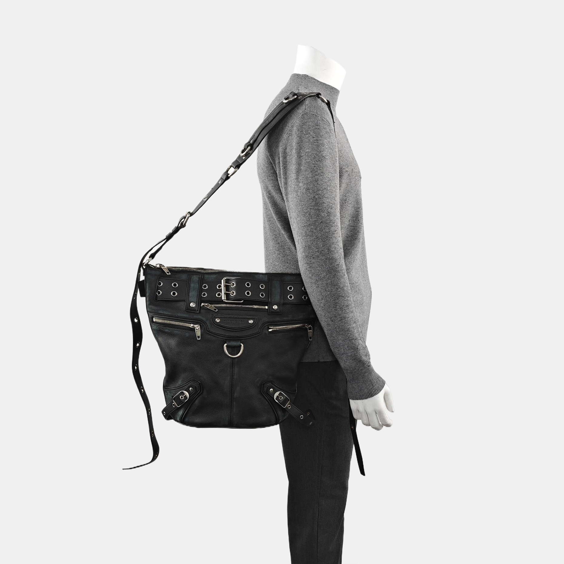 Calfskin Shoulder Bag Black