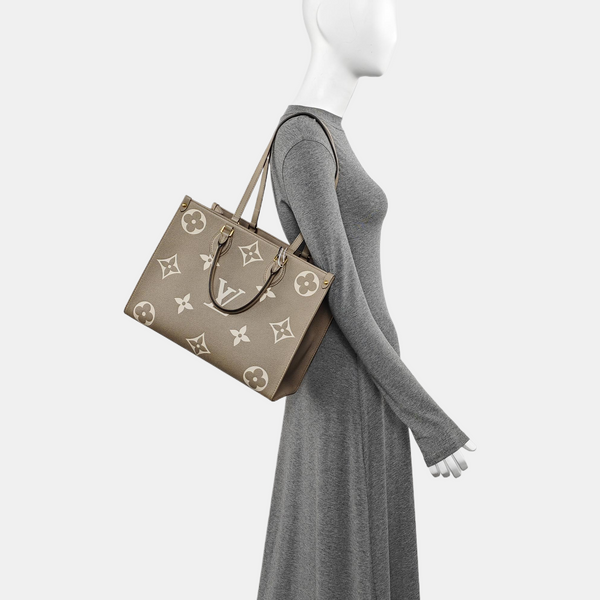 ONTHEGO MM Monogram Calfskin Gray