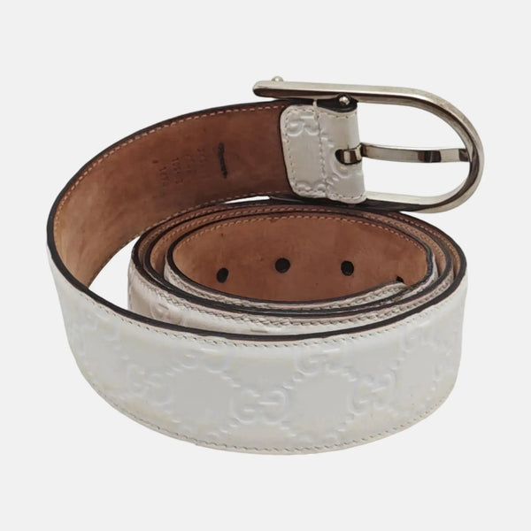 Leather Belt White