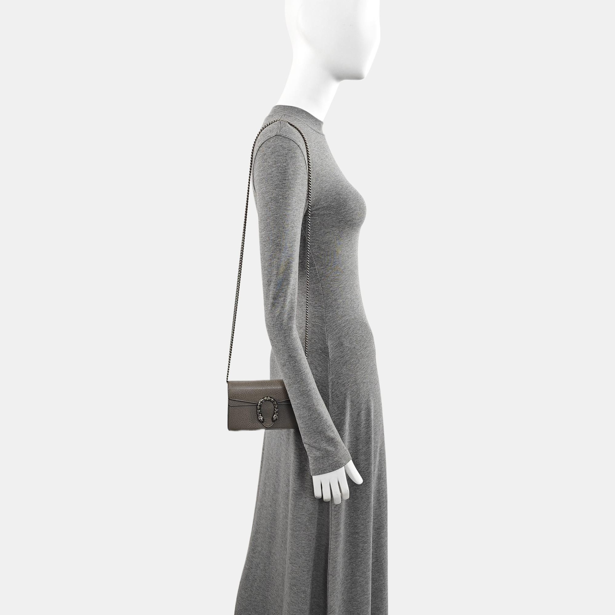 Authenticated pre-owned  Dionysus Super Mini Calfskin Grey - Shoulder Bag at Looply