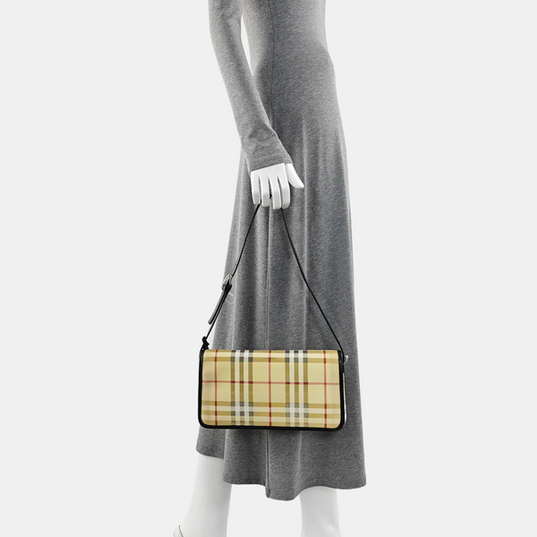 Coated Canvas Shoulder Bag Brown