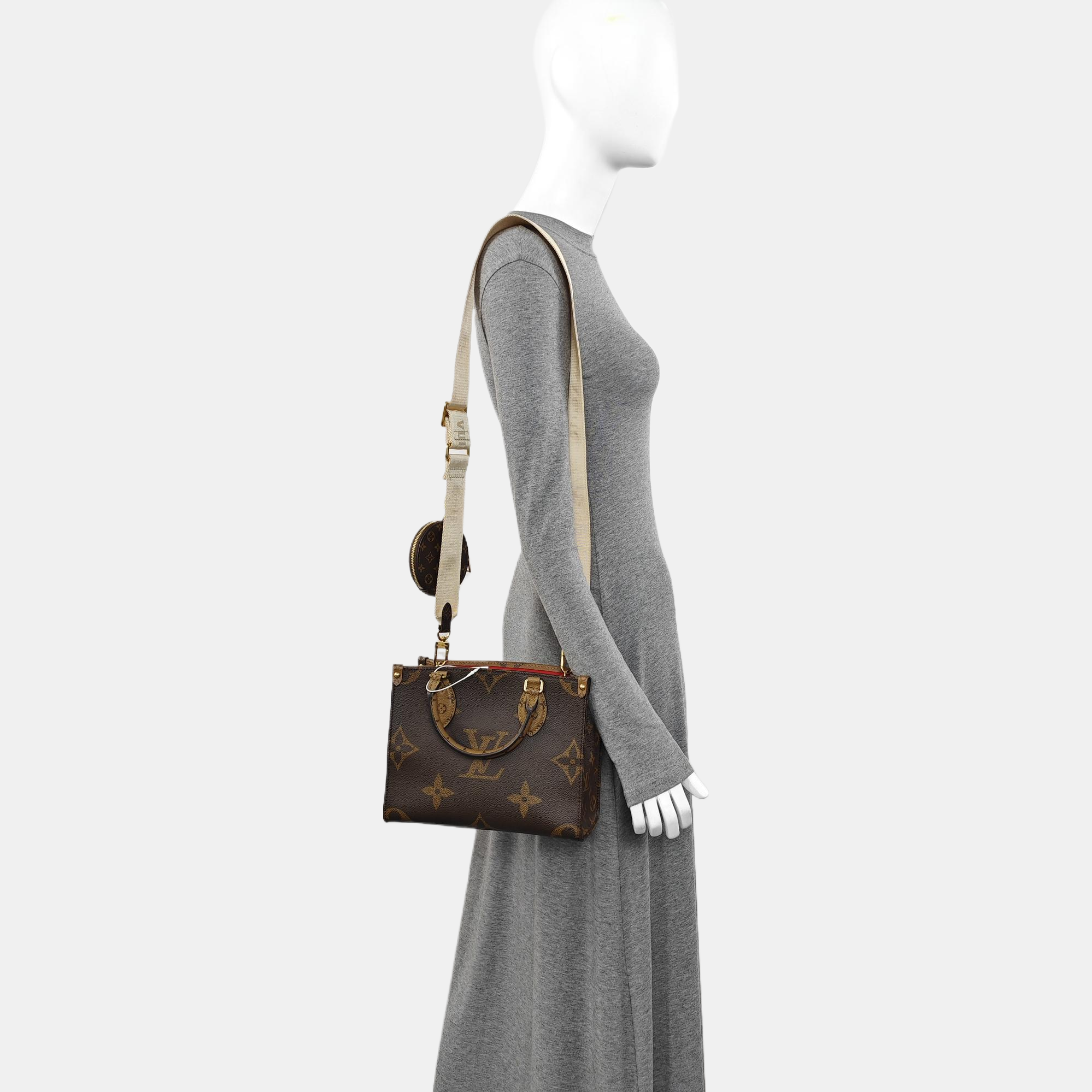 ONTHEGO PM Monogram Coated Canvas Brown