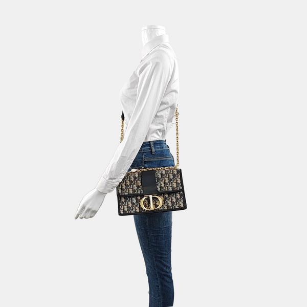30 Montaigne Oblique Canvas Blue