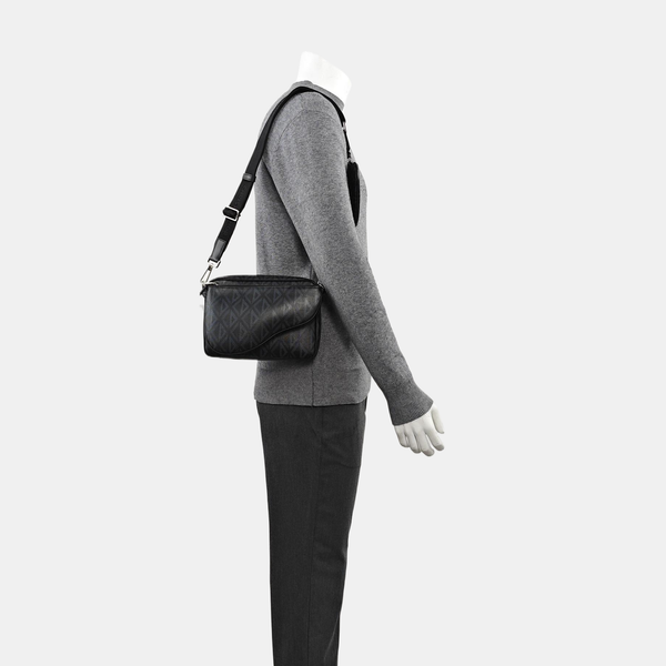 Coated Canvas Shoulder Bag Black