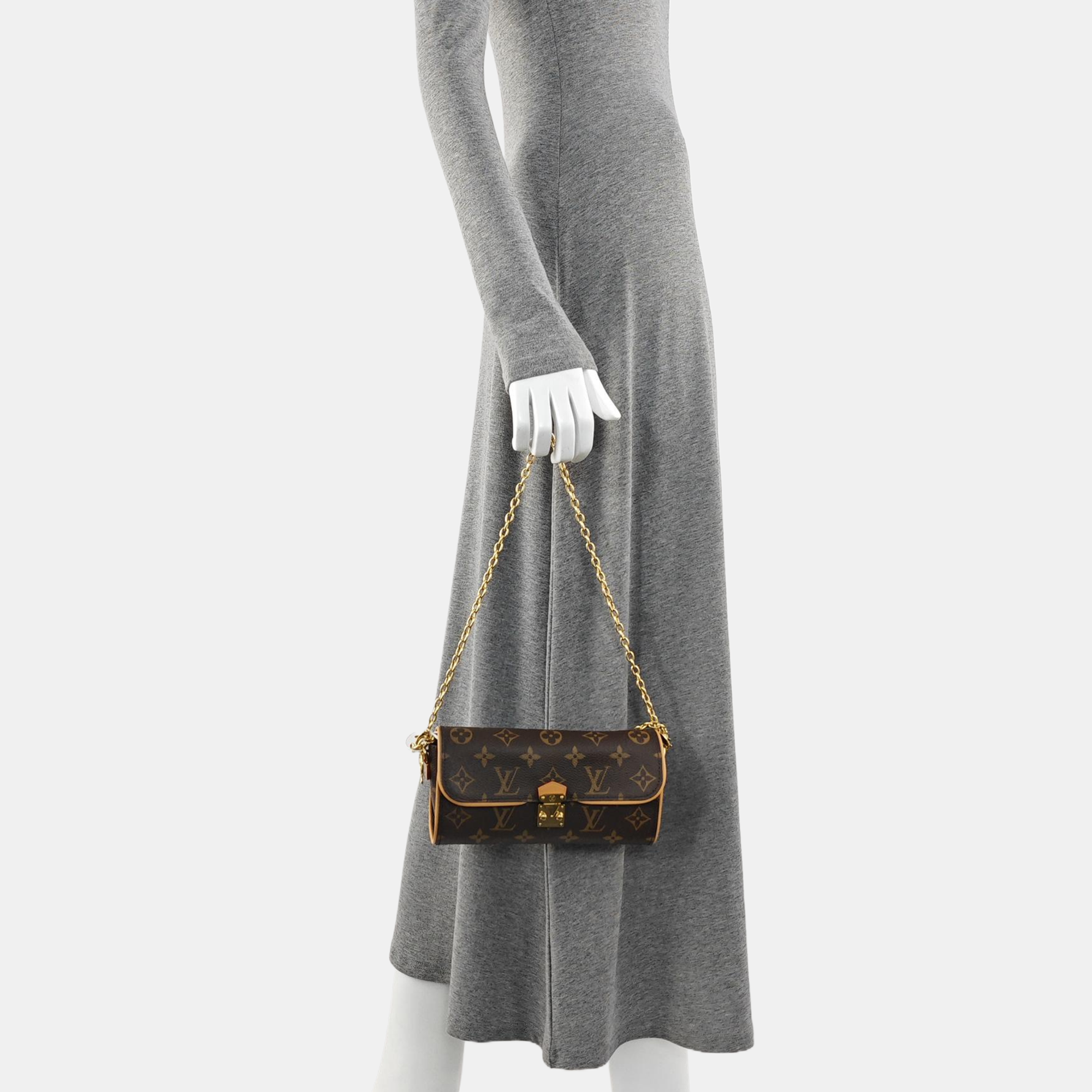 Pochette Camille Monogram Coated Canvas Brown