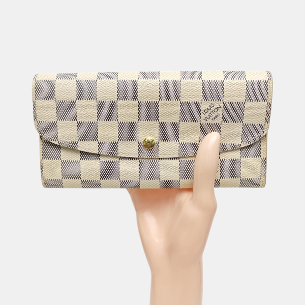 EMILIE Damier Azur Coated Canvas White Wallet
