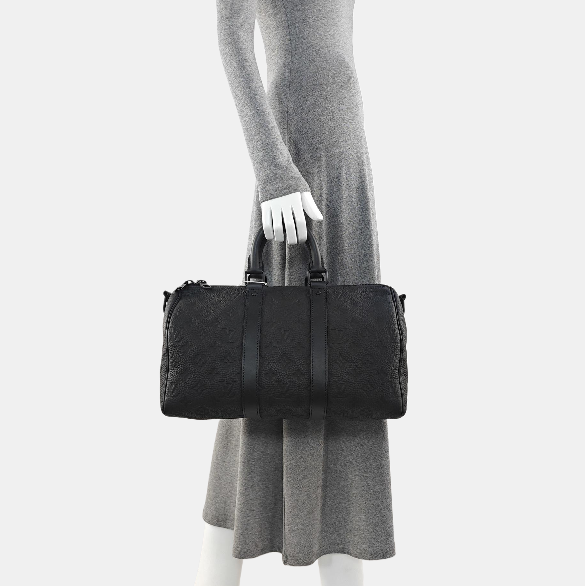 KEEPALL 35 Monogram Calfskin Black
