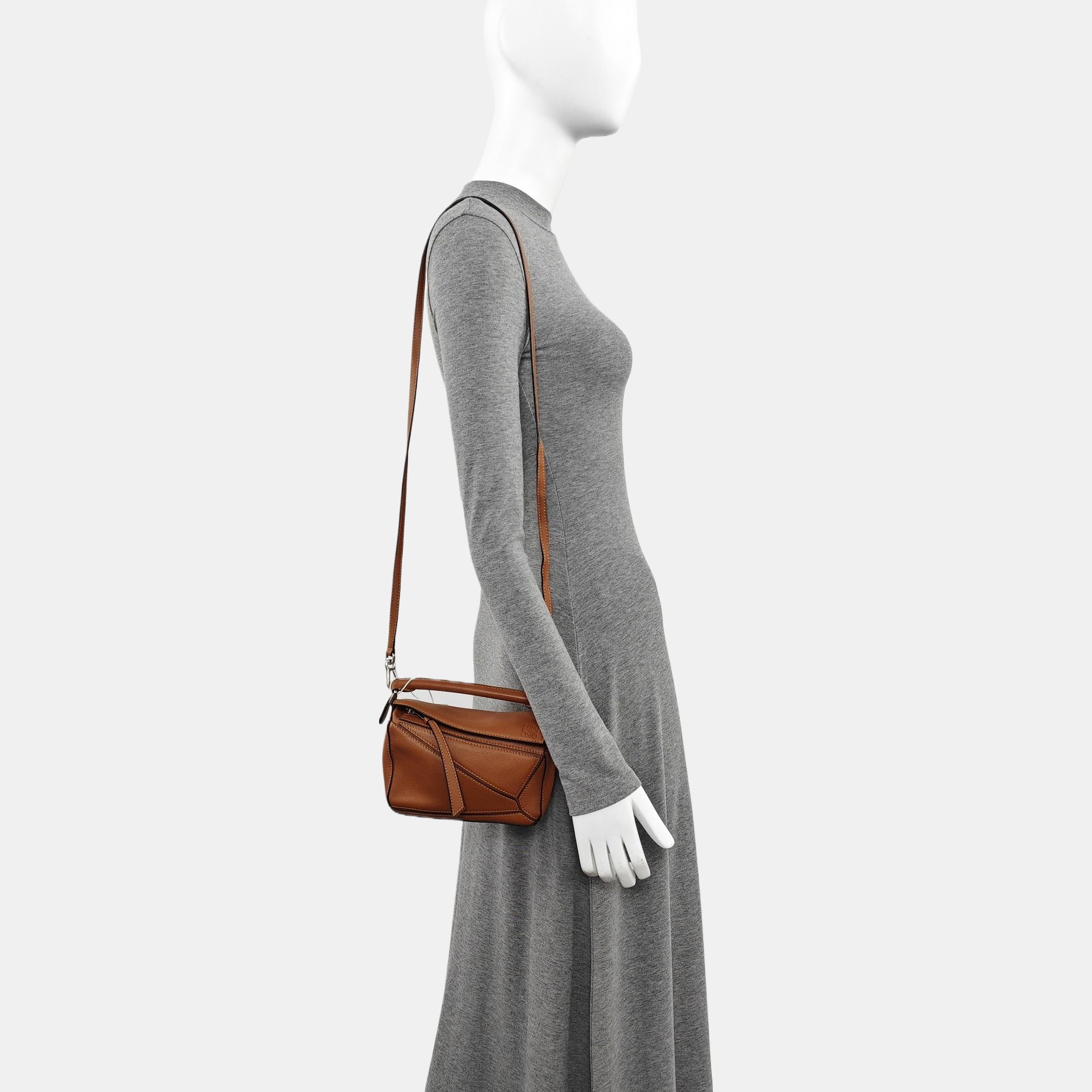 Authenticated pre-owned  Puzzle Mini Calfskin Brown - Shoulder Bag at Looply