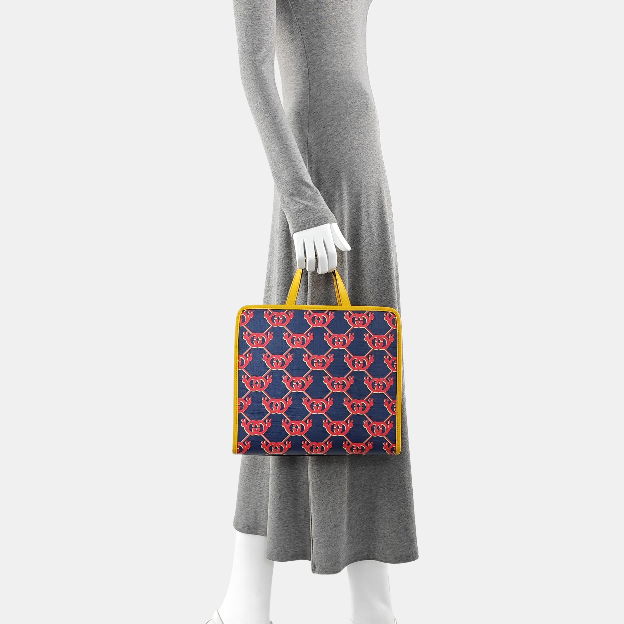 Monogram Coated Canvas Tote Bag Blue