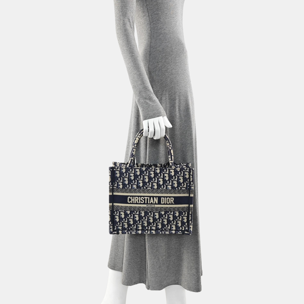 Book Tote Small Oblique Canvas Blue