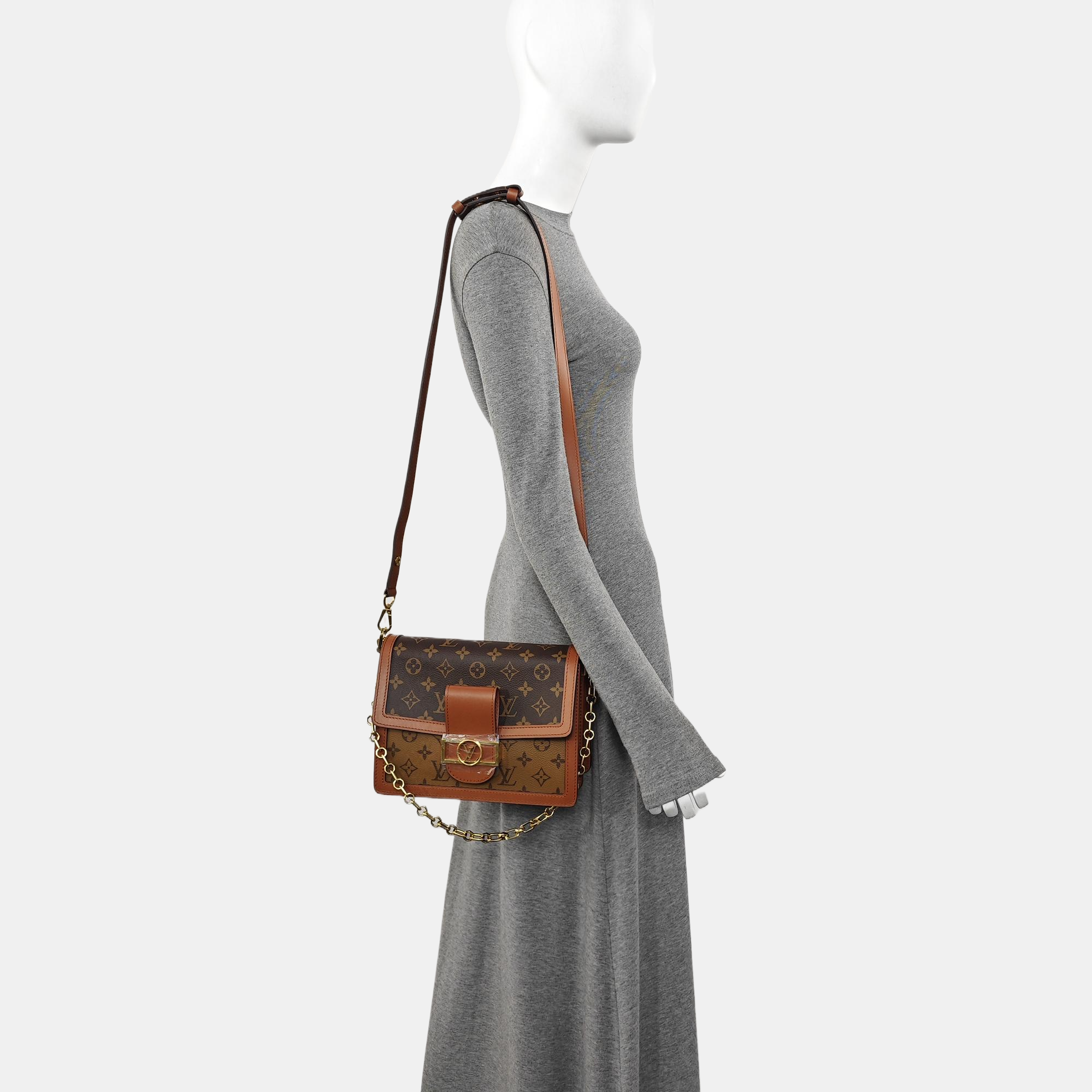 DAUPHINE MM Monogram Coated Canvas Brown
