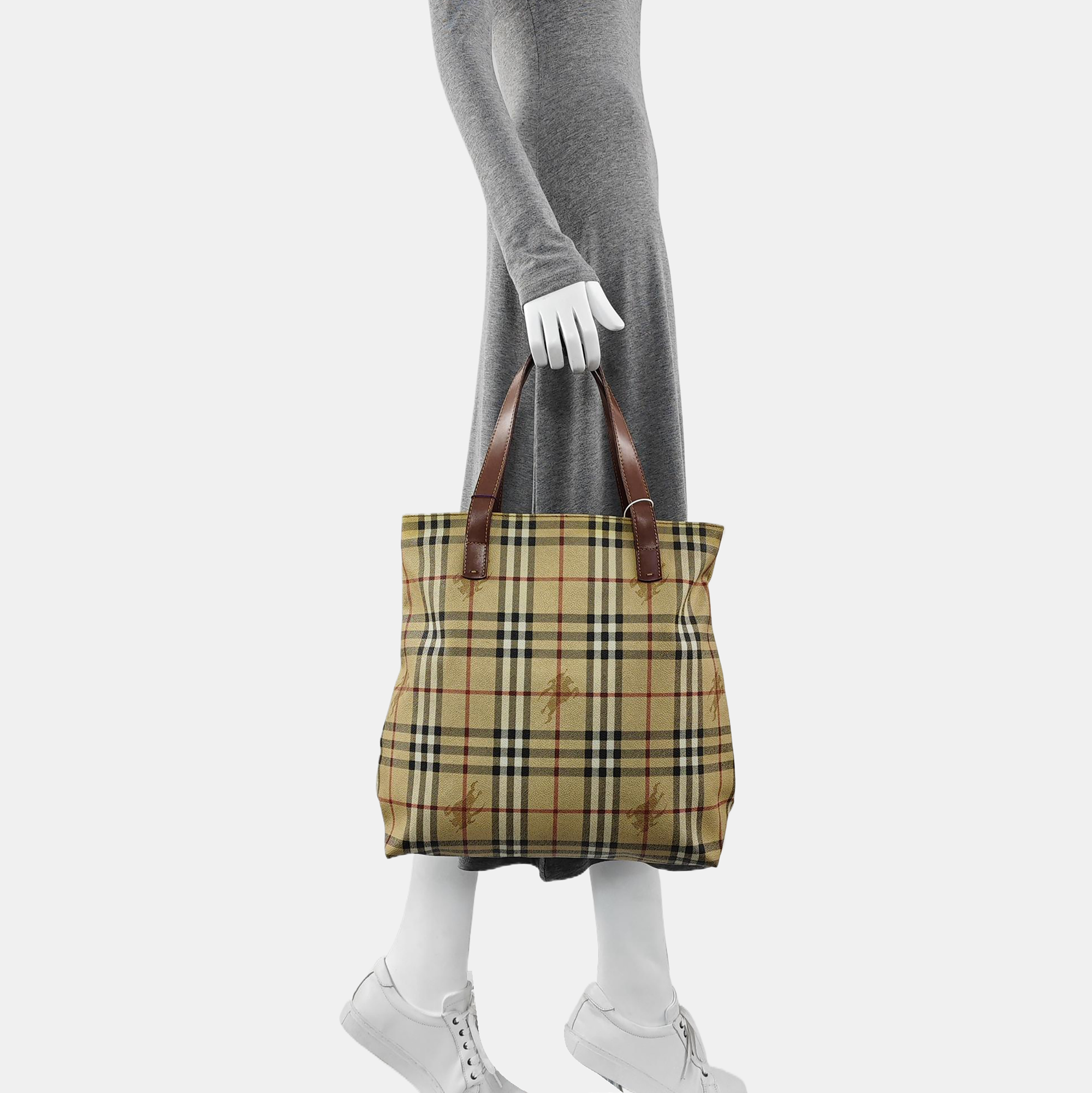 Coated Canvas Tote Bag Beige