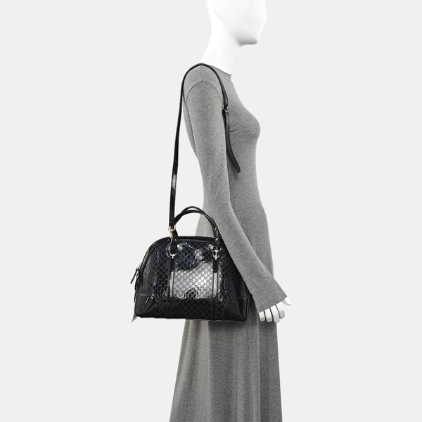 Microguccissima Monogram Patent Leather Black