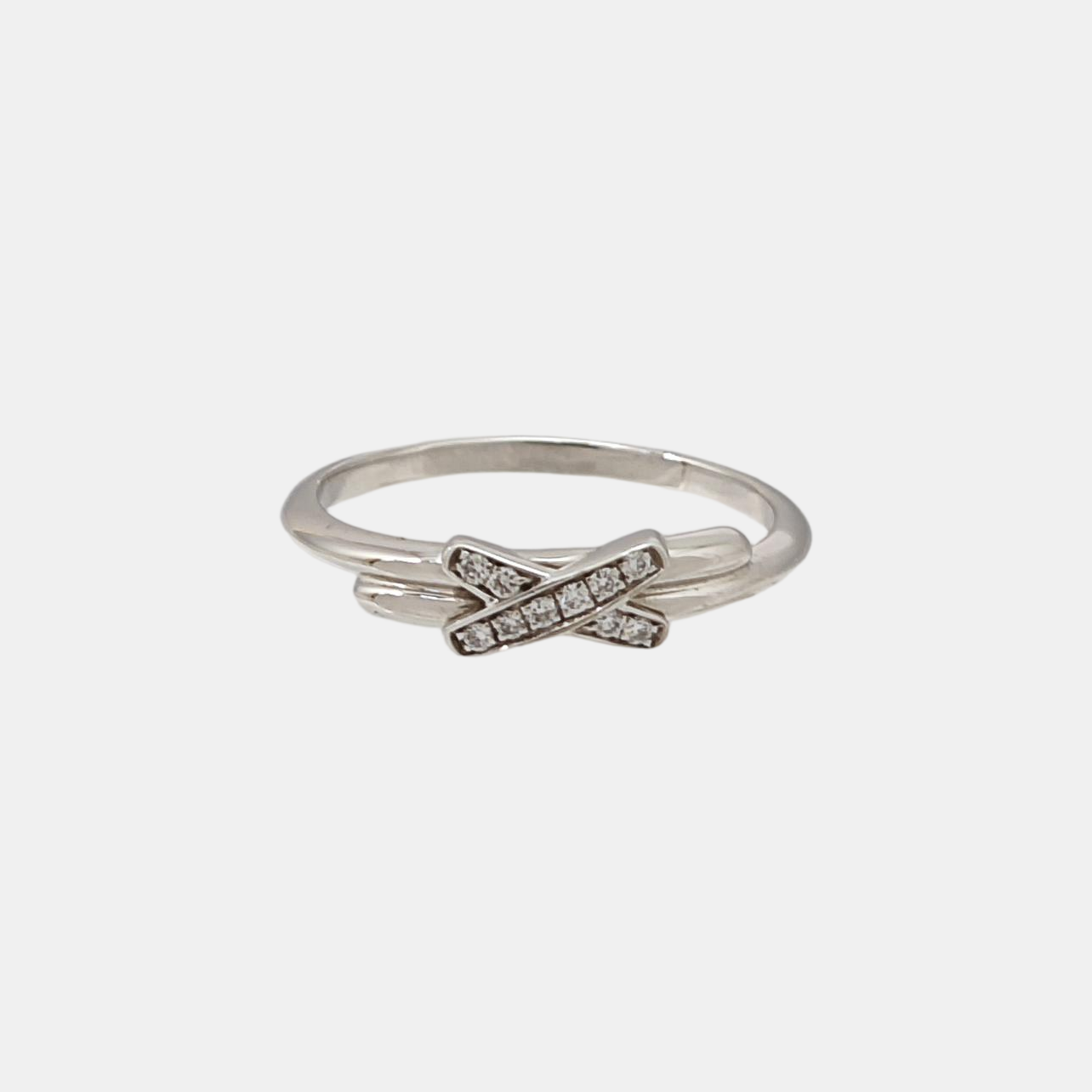 Jeux De Liens 18k White Gold Silver Ring EU 51