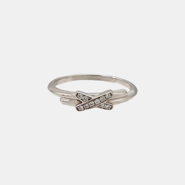 Jeux De Liens 18k White Gold Silver Ring EU 51