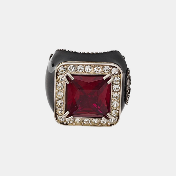 925 Sterling Silver Red Ring HK 12