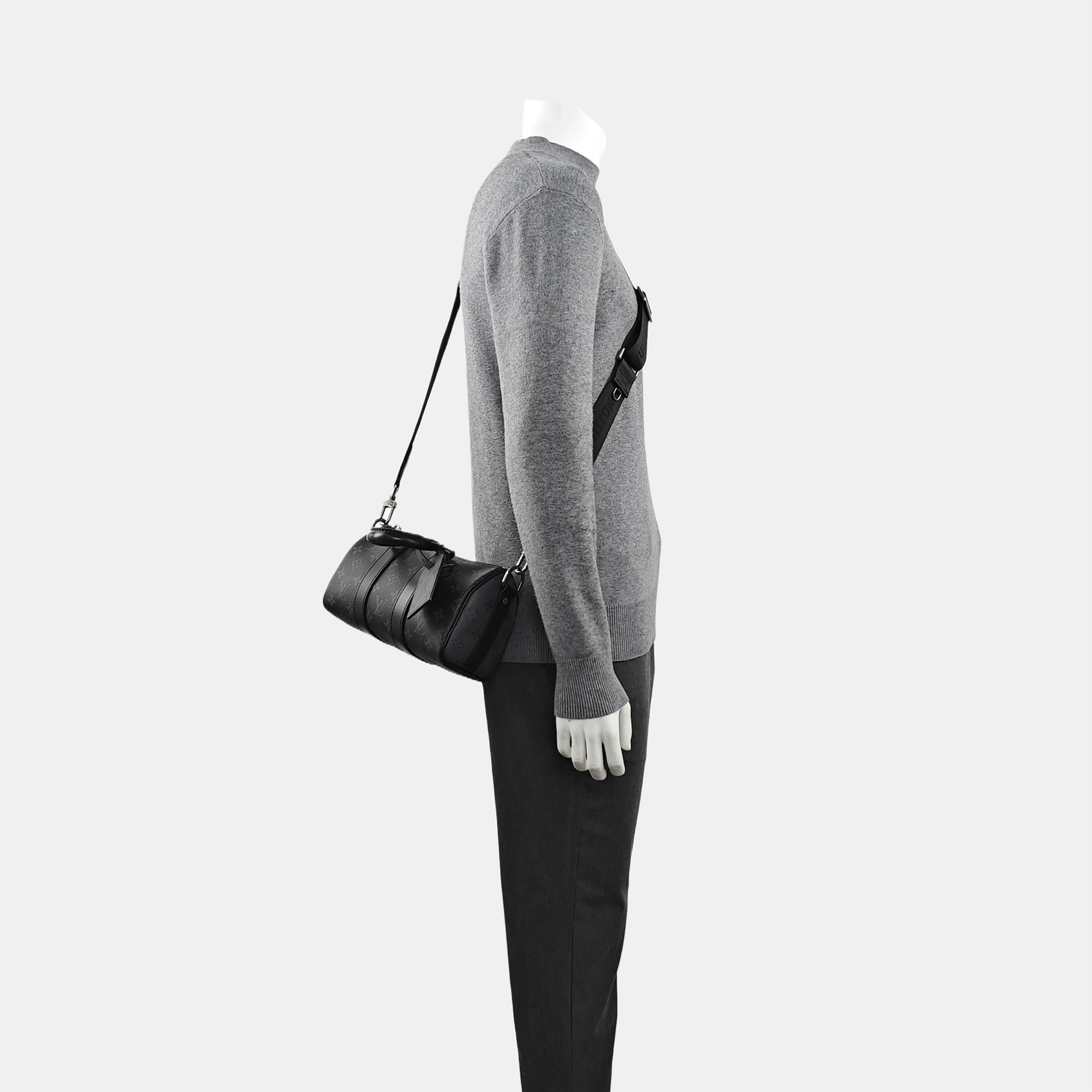 KEEPALL 25 Monogram Coated Canvas Black