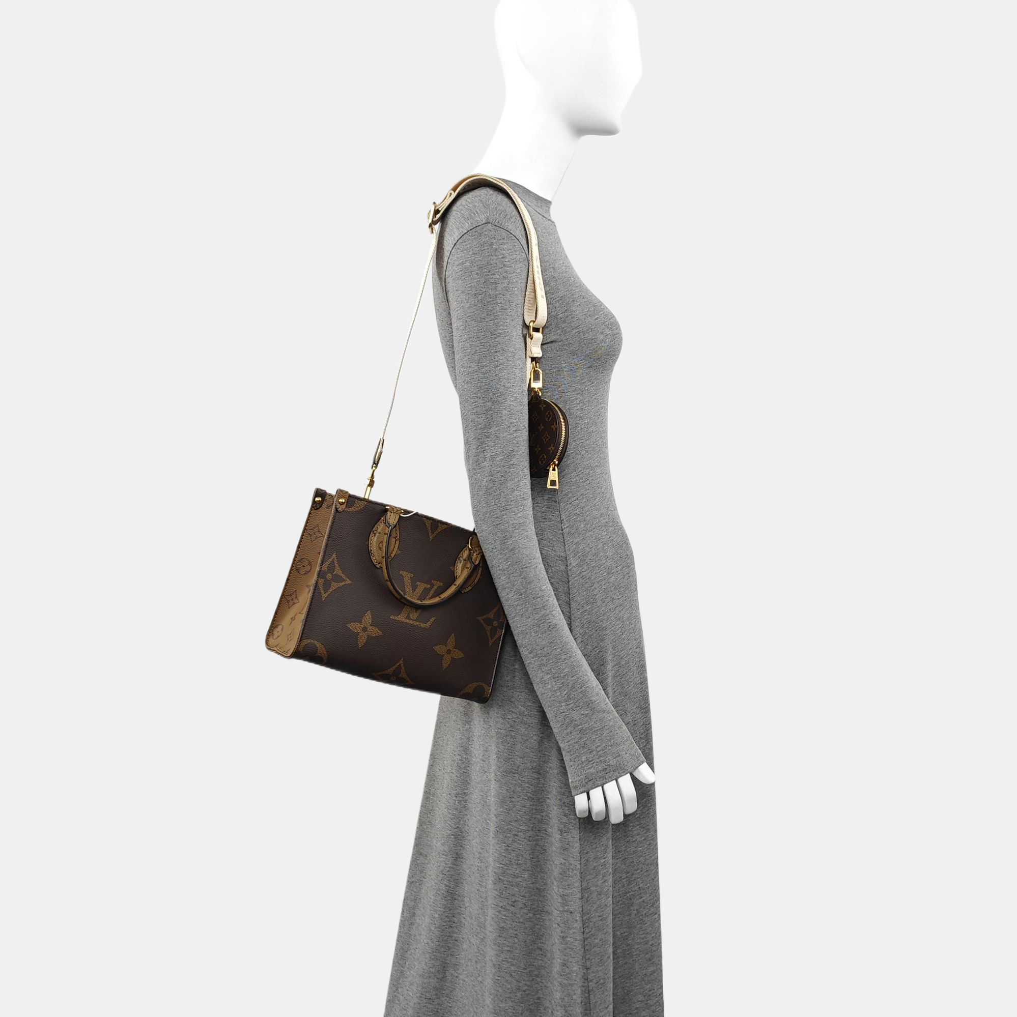 ONTHEGO PM Monogram Coated Canvas Brown