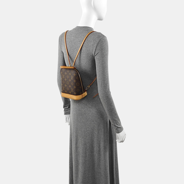 ALMA Mini Monogram Coated Canvas Brown