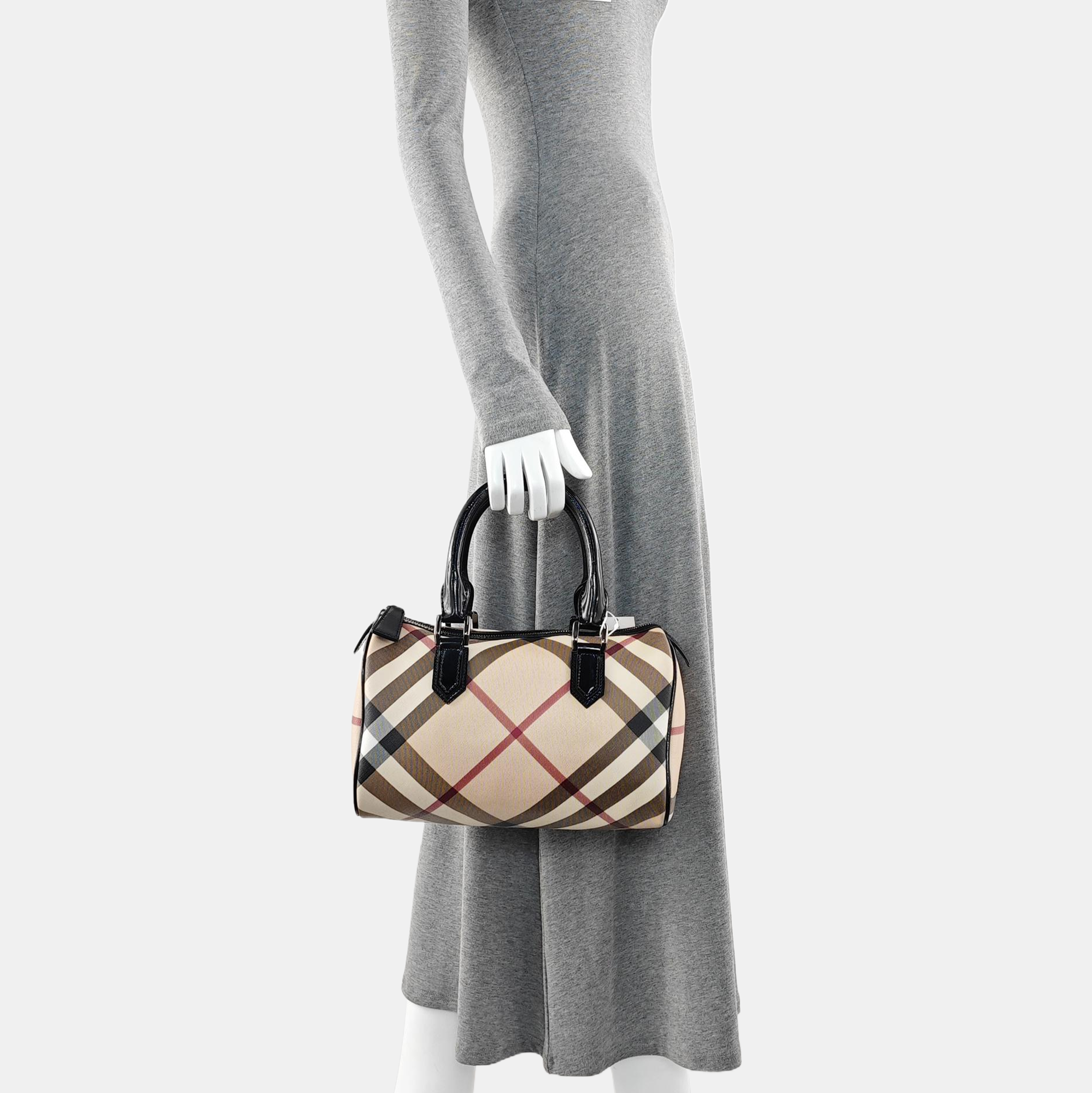 Coated Canvas Shoulder Bag Beige