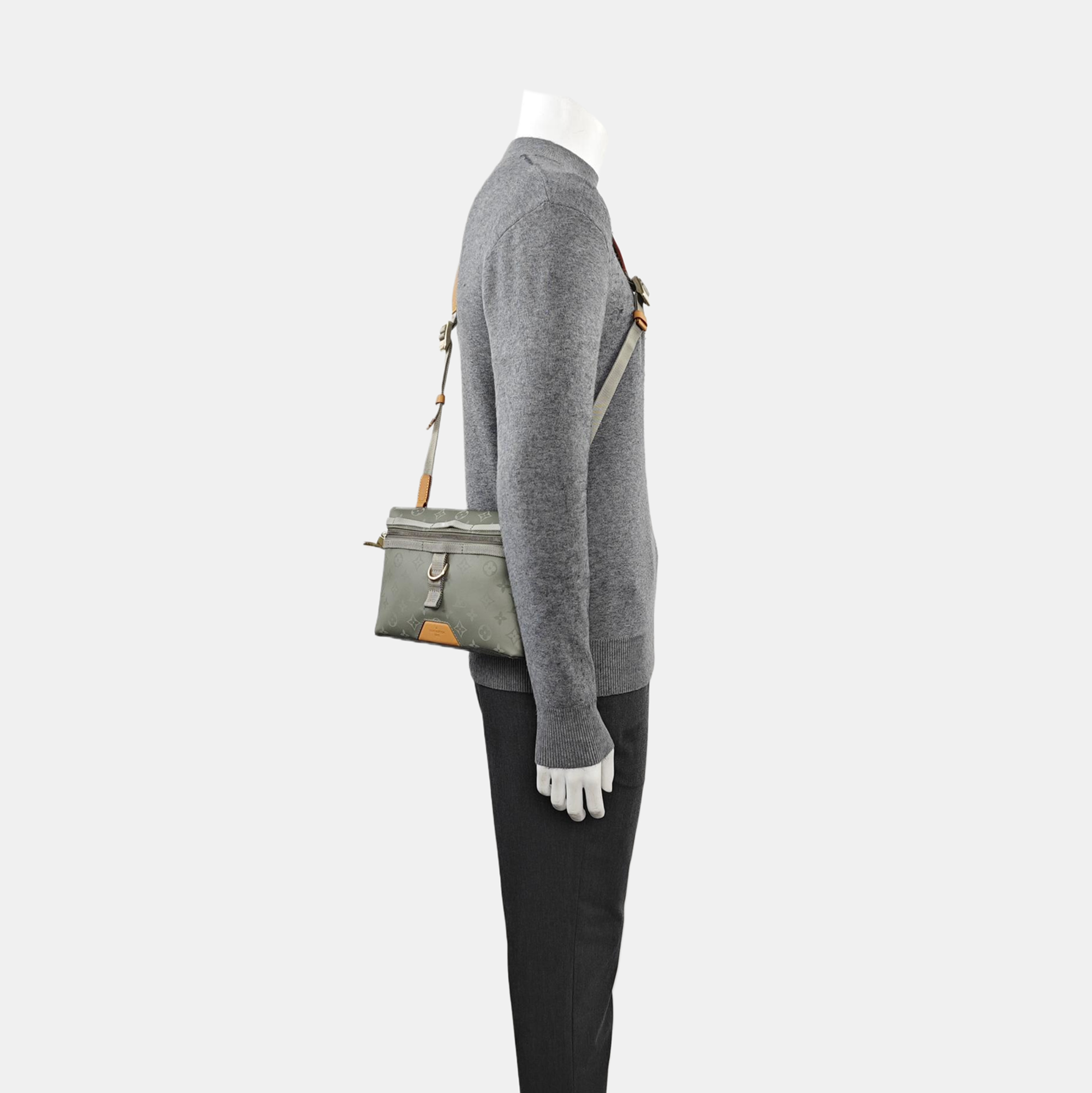 Monogram Special Material Crossbody Bag Gray