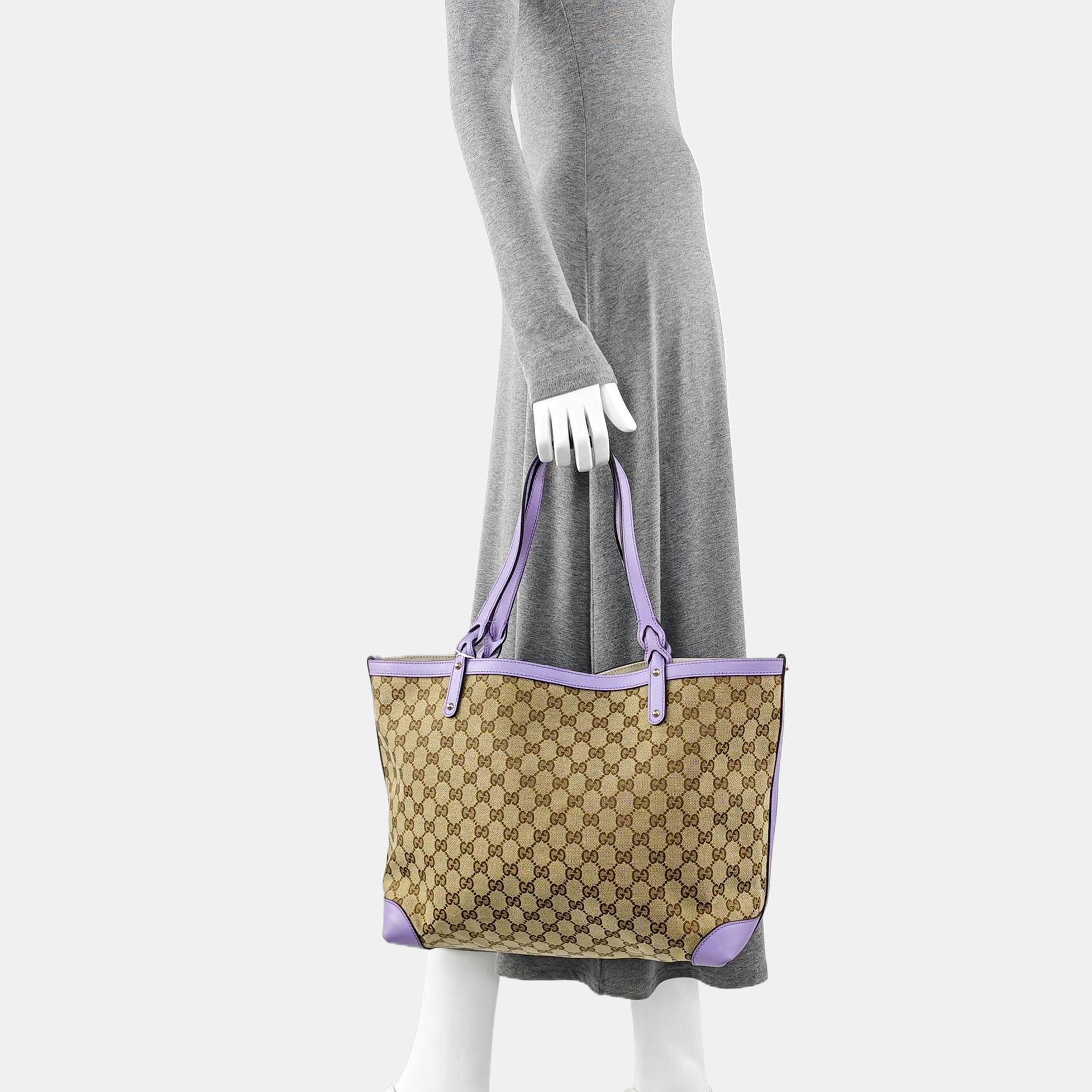 Monogram Canvas Tote Bag Brown