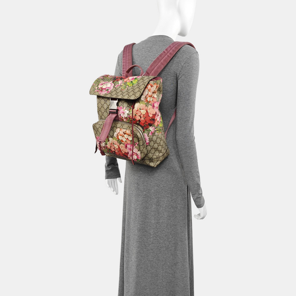 GG Blooms Monogram Coated Canvas Beige