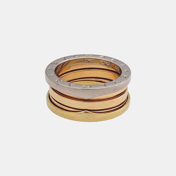 B.ZERO1 18k White Gold Rose Gold Ring EU 52