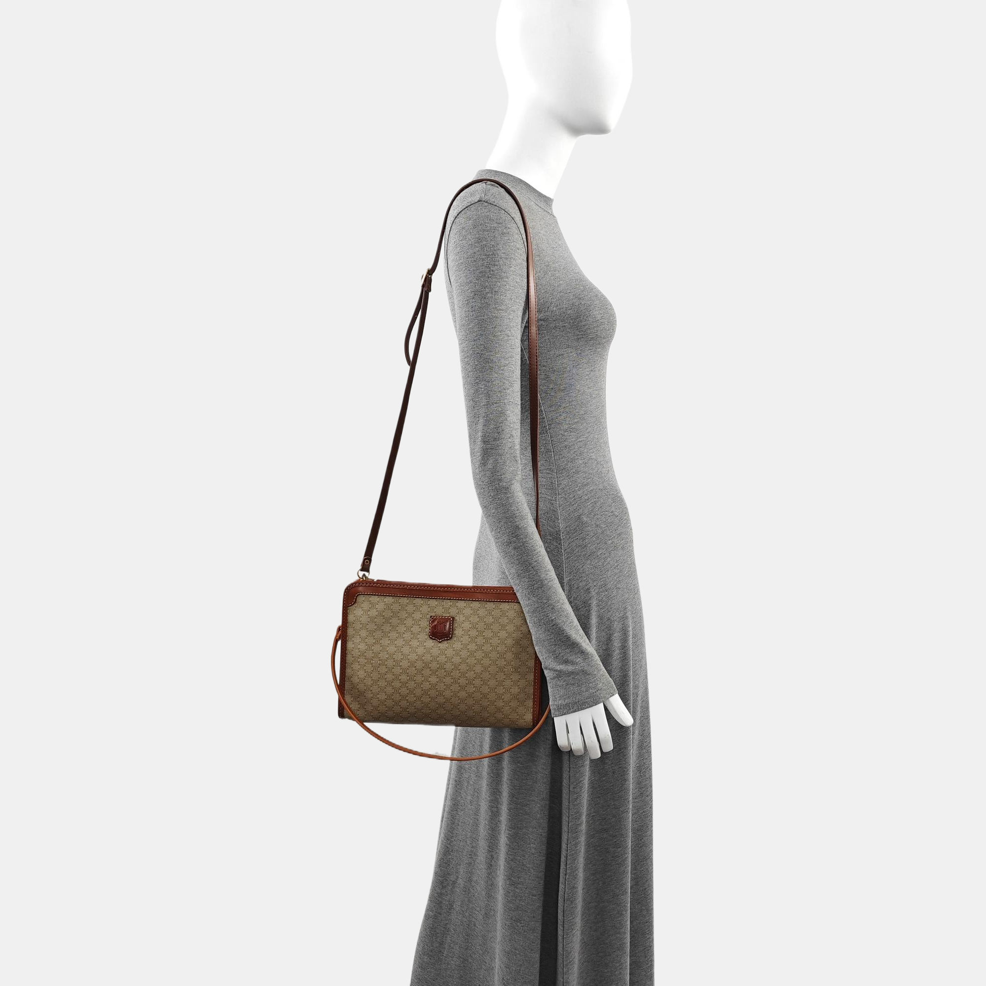 MACADAM CLUTCHES Coated Canvas Beige