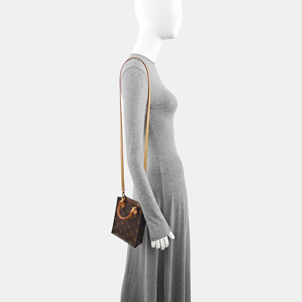 SAC PLAT Mini Monogram Coated Canvas Brown