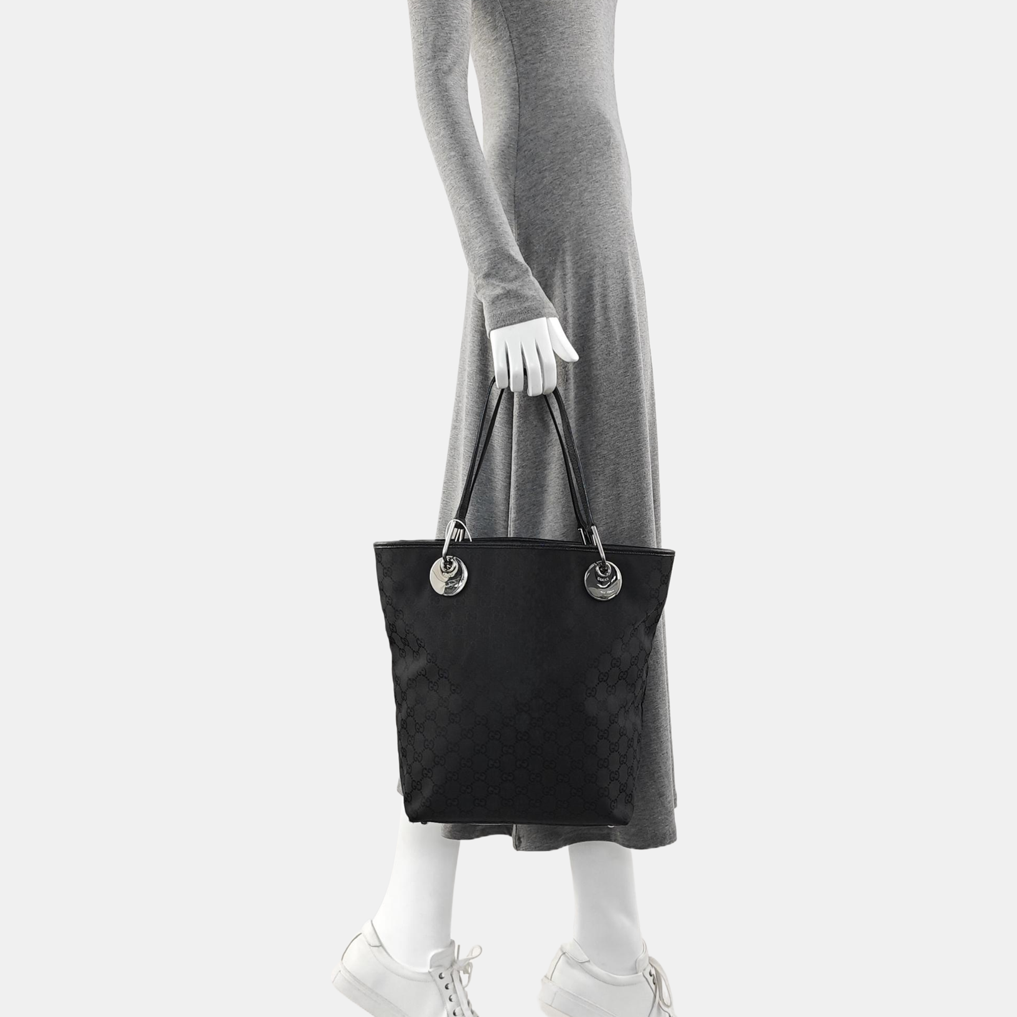 Monogram Canvas Tote Bag Black
