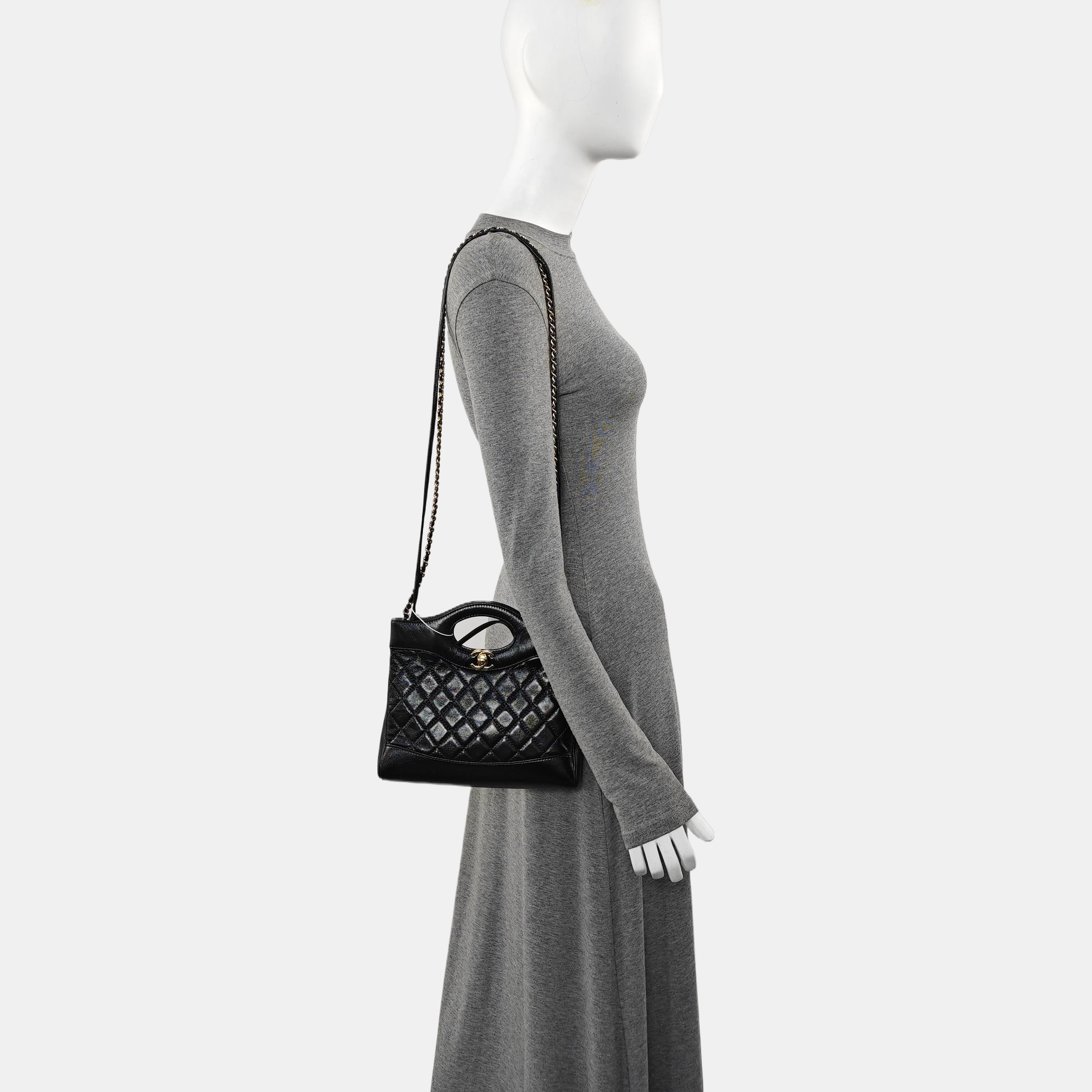 CHANEL 31 Mini Quilted Calfskin Black