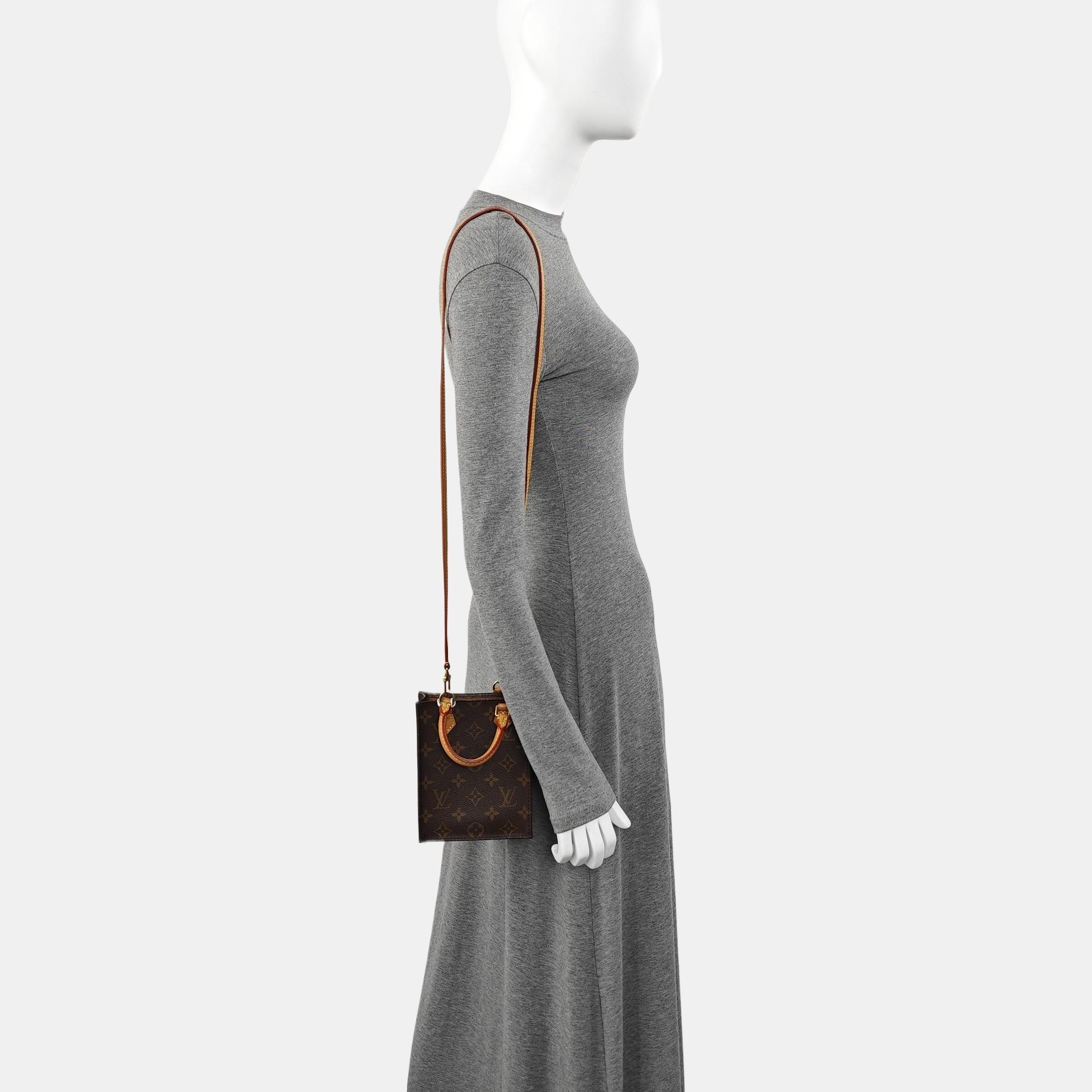 Authenticated pre-owned  SAC PLAT Mini Monogram Coated Canvas Brown - Tote Bag at Looply