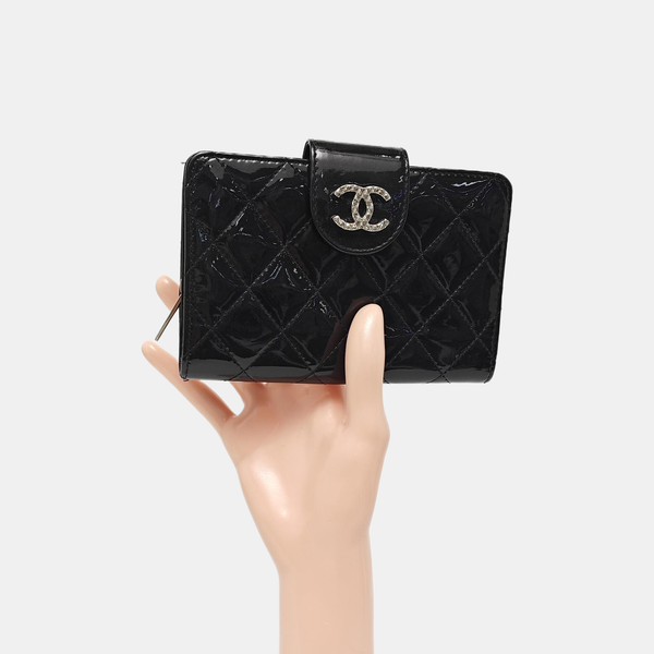 Quilted Calfskin Wallet Black