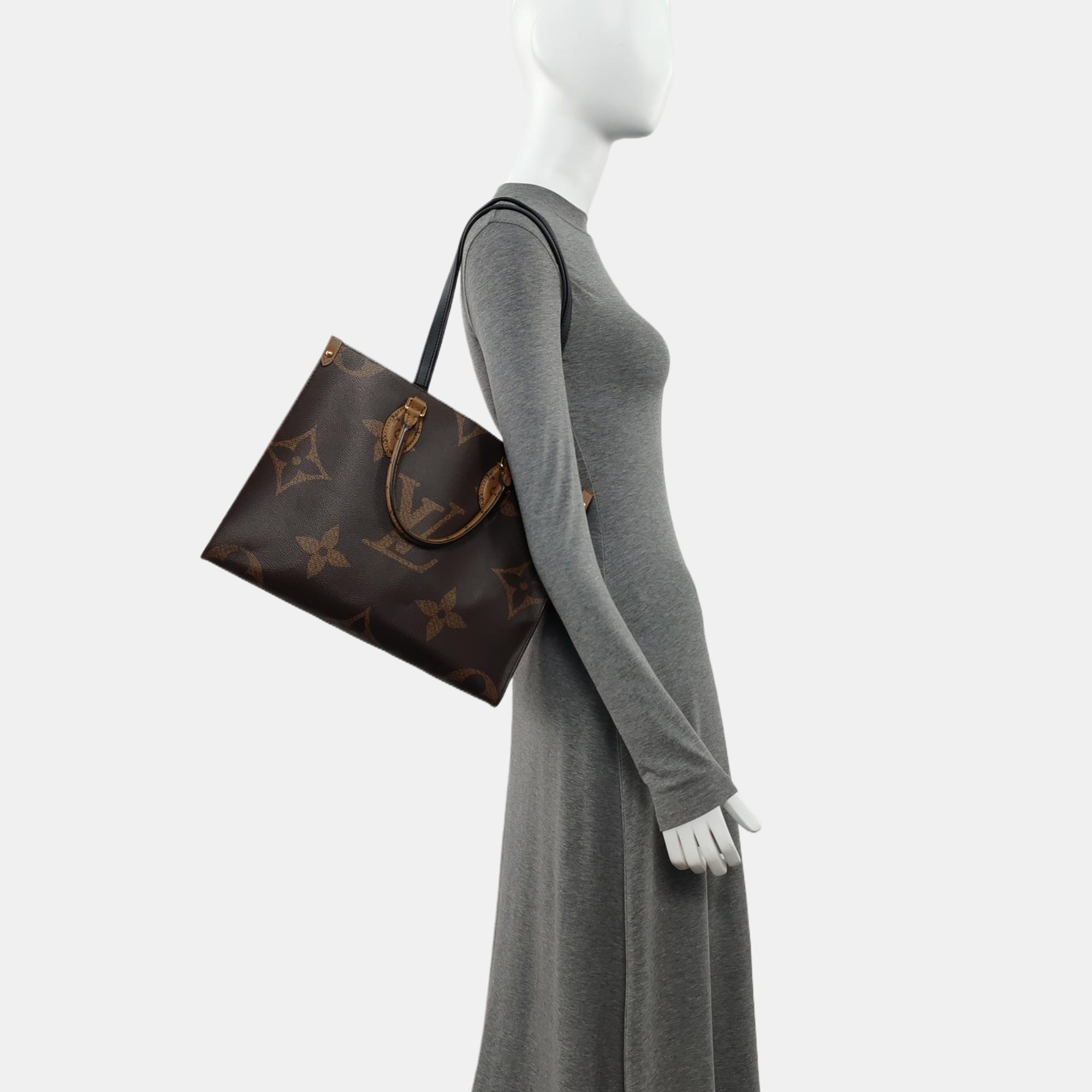 ONTHEGO MM Monogram Coated Canvas Brown