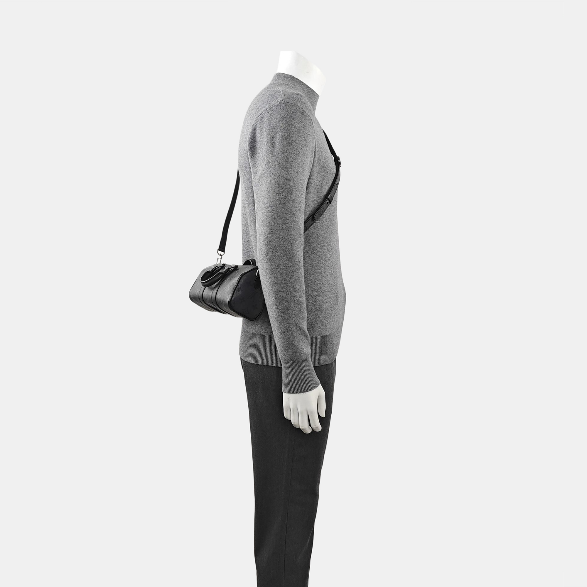 KEEPALL Mini Monogram Coated Canvas Black