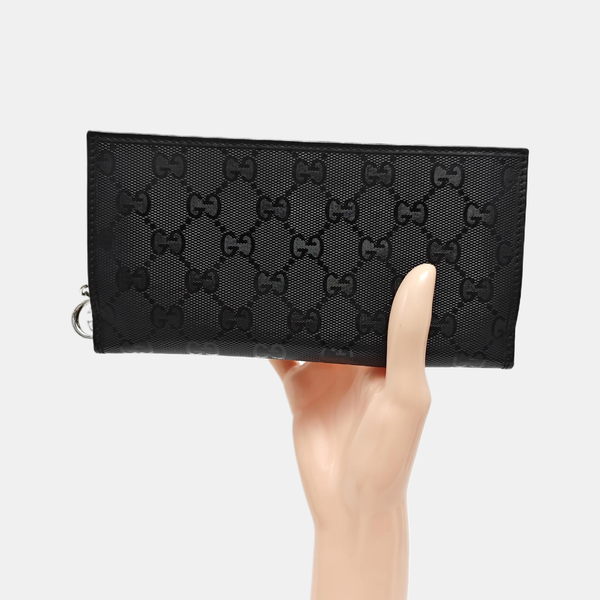 Ligne Shima Monogram Coated Canvas Black Wallet