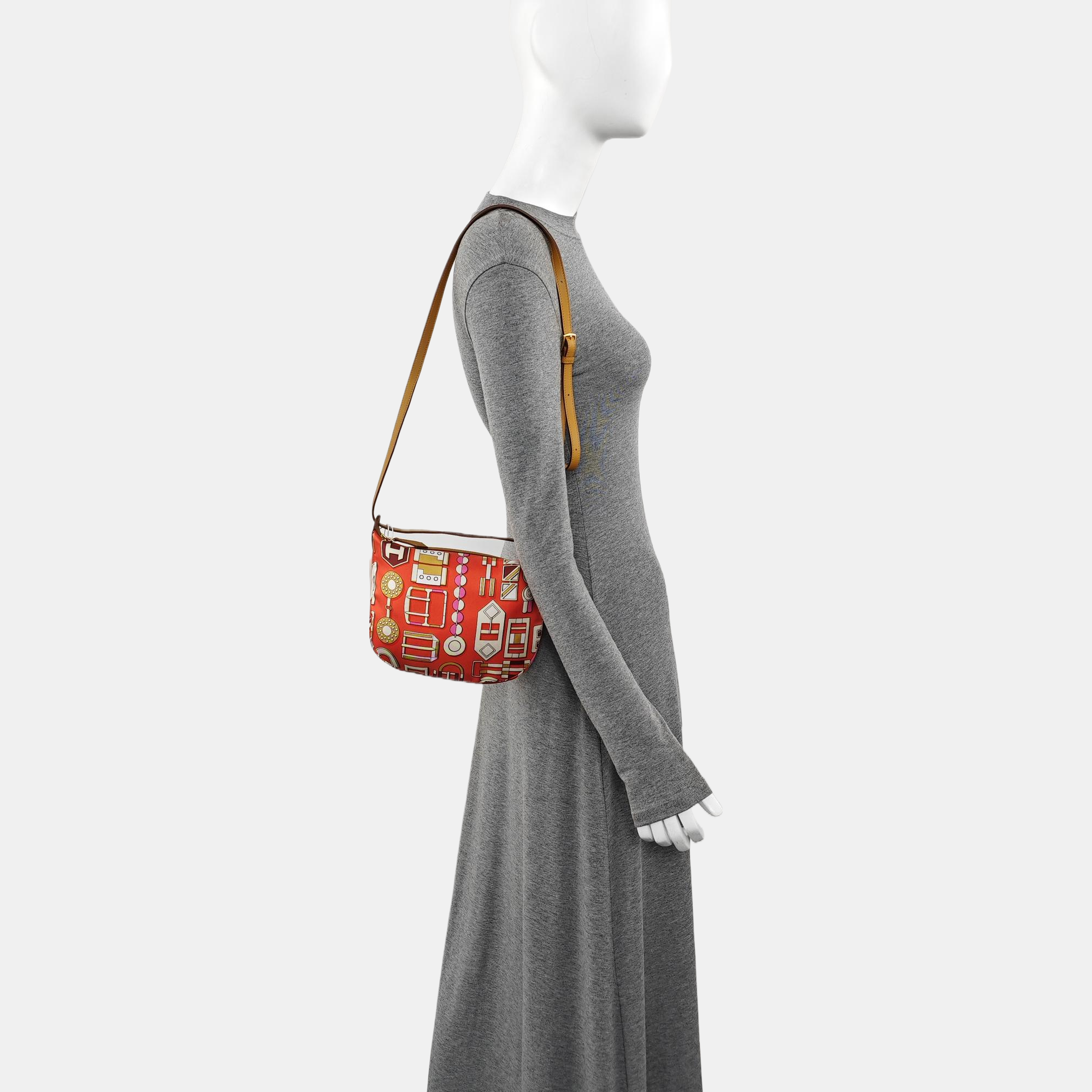 Silk Satin Shoulder Bag Red
