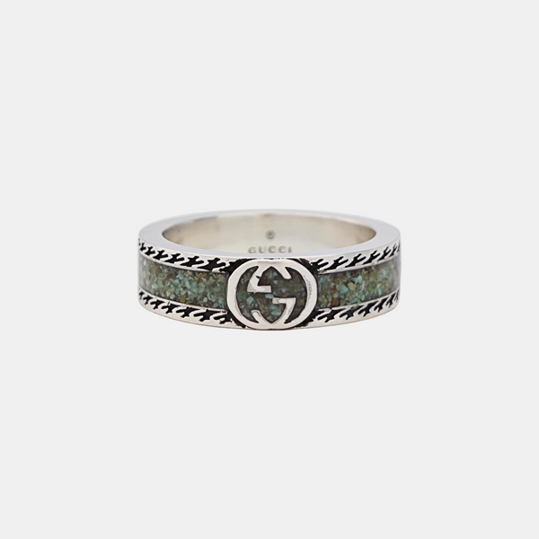 Interlocking G 925 Sterling Silver Ring HK 19