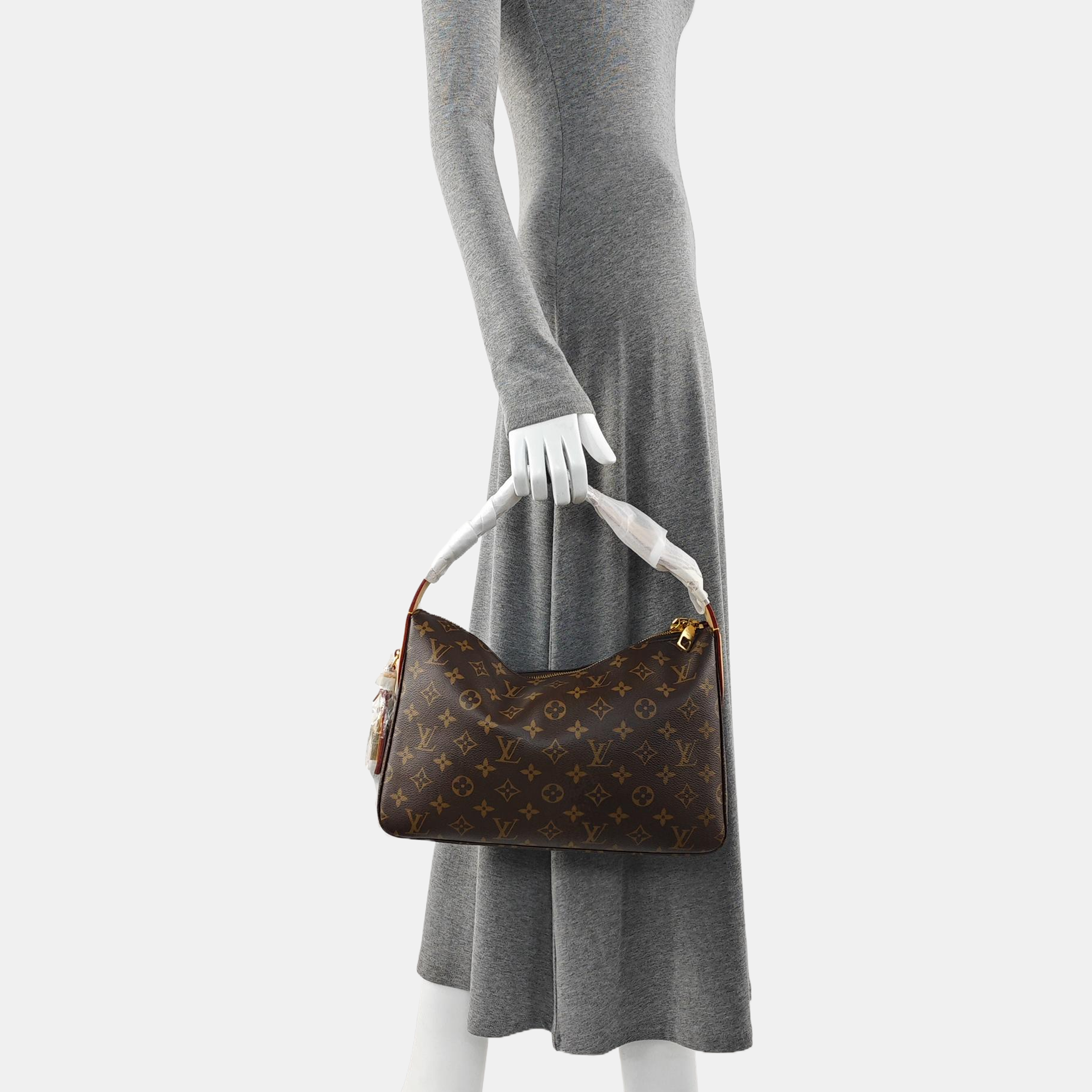 Monogram Coated Canvas Top Handle Bag Brown